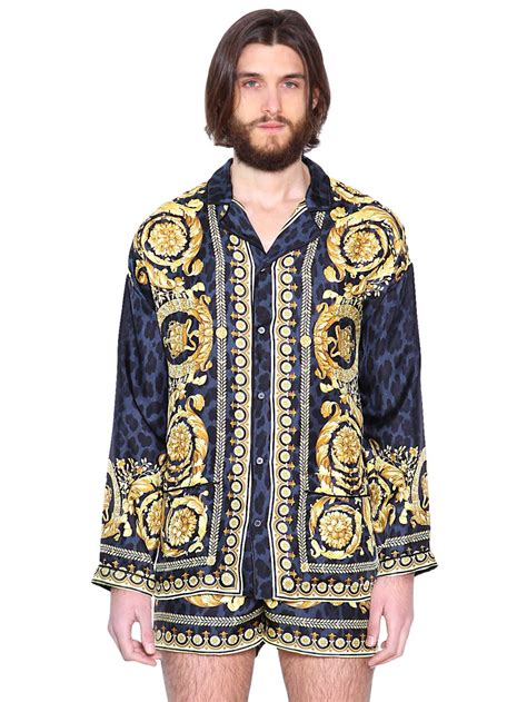 versace pajama shirt|Versace his and hers robes.